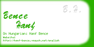 bence hanf business card
